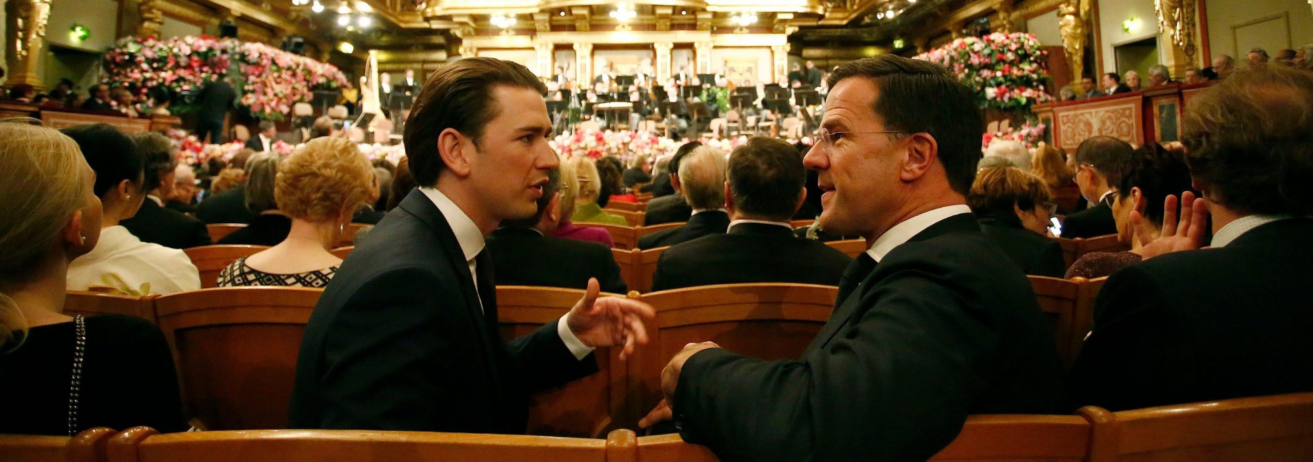 Bundeskanzler Kurz mit Premierminister Rutte beim Neujahrskonzert